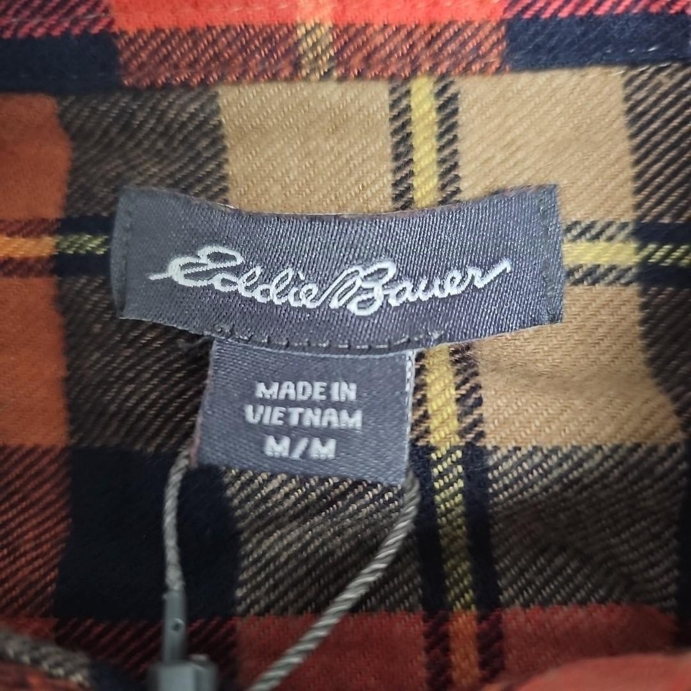 Eddie Bauer Shirt Mens M Colorful Fall Plaid Bristol Flannel Button Up NEW $75 - Picture 5 of 10